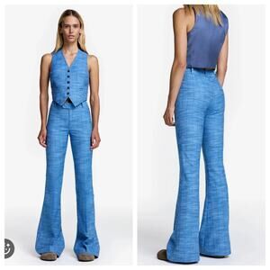 NWT SMYTHE Denim Stripe Blue Boot Cut Flare  Pants Sz 12